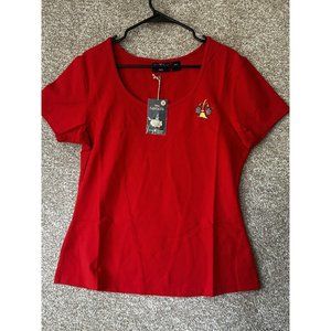 Loungefly Stitch Shoppe Disney Fantasia Red T Shirt  Broom With Pin Size 1XL